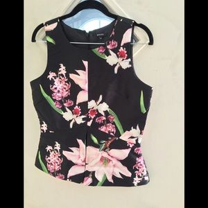 Sleeveless floral blouse